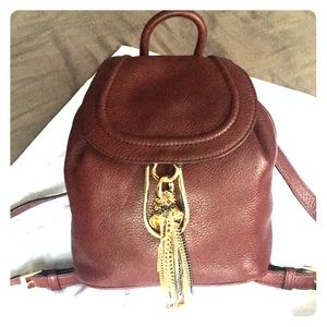 DVF Burgundy Leather Mini Backpack